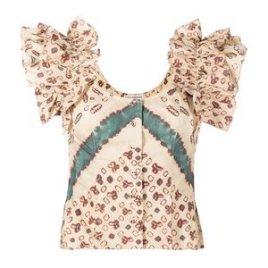 ULLA JOHNSON Milla Opal Ruffle Blouse